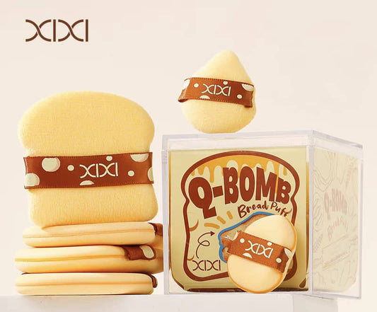 XIXI Multi-Functional Puff Set | 6 Pieces (2 Cushion Puffs + 1 Velvet Puff + 1 Leather Puff + 1 Leather Thumb Puff + 1 Velvet Thumb Puff)