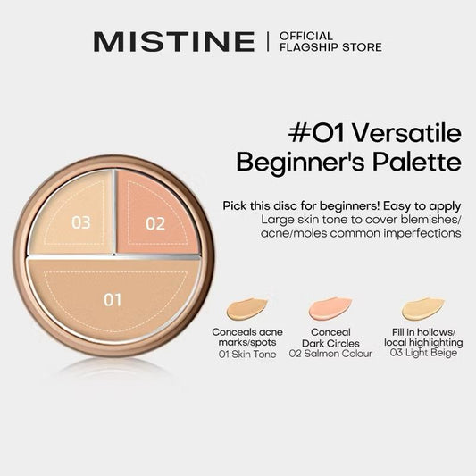 MISTINE Full Coverage Flawless Poreless 3 Color Cream Concealer Natural Invisible Acne Long-lasting waterproof
