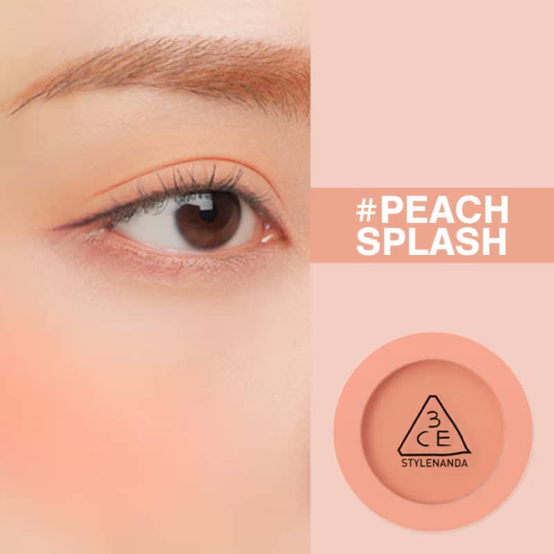 3CE Face Blush, Lightweight translucent pigments, silky smooth texture, easily blendable, natural-looking flush.