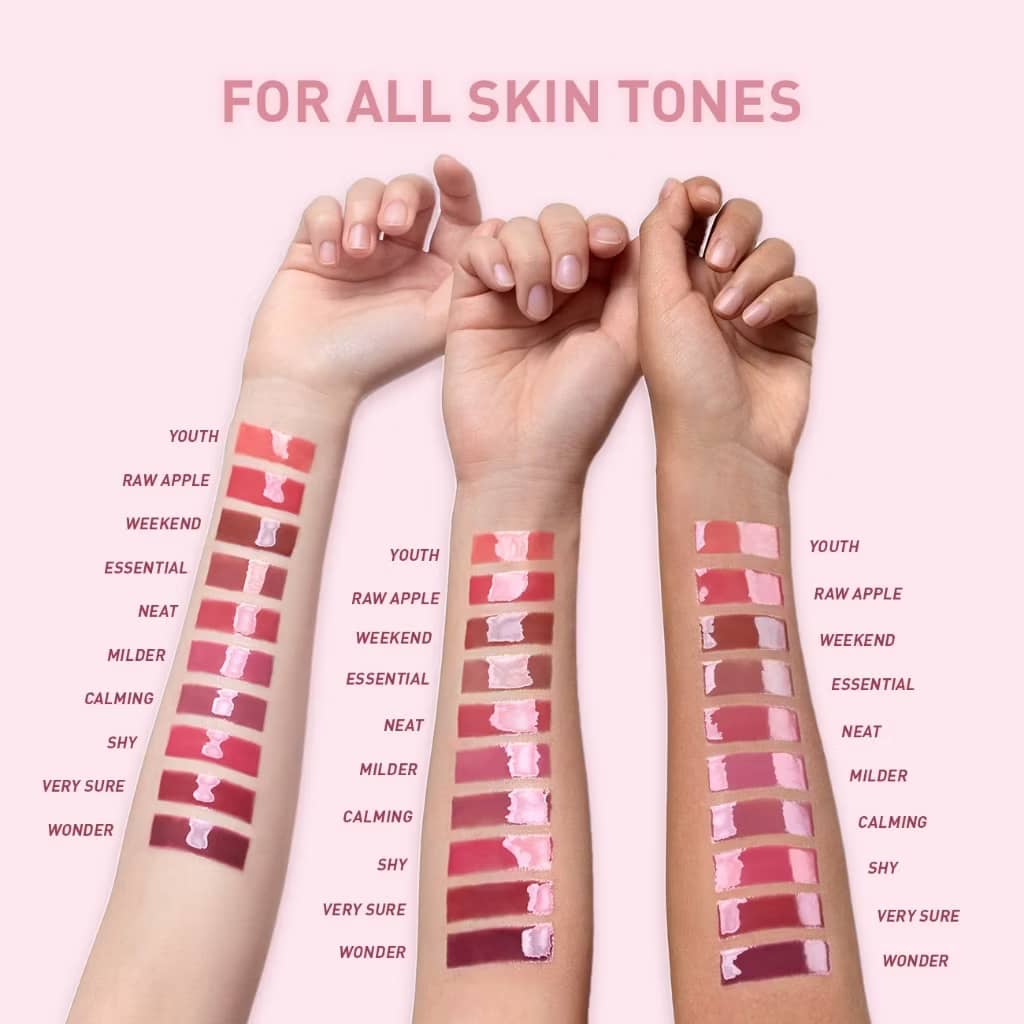 3CE Drop Glow Gel Lipstick, Non-sticky hydrating formula, bouncy gel-gloss high-shine glow, effortless application.