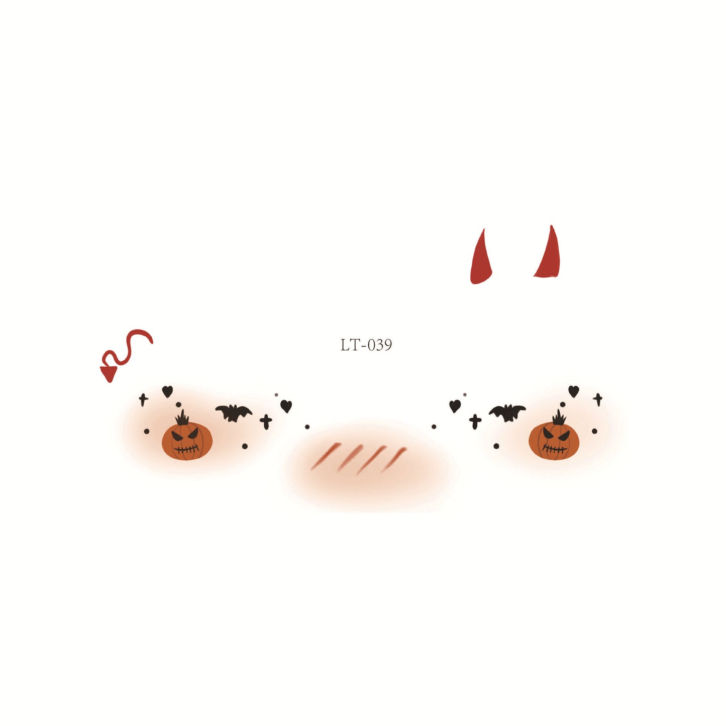 Halloween Makeup Face Stickers | Cute Pumpkin, Heart & Blush Designs | Scar Tattoo Stickers