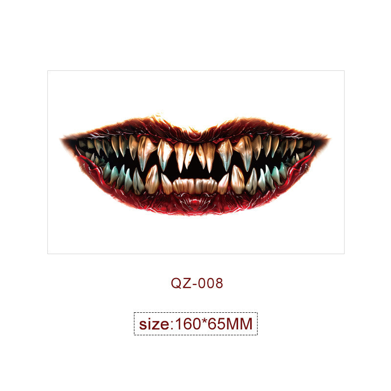 Halloween Mouth Special Effects Tattoo Stickers – Horror Fake Scars & Wound Makeup for Cosplay & Parties