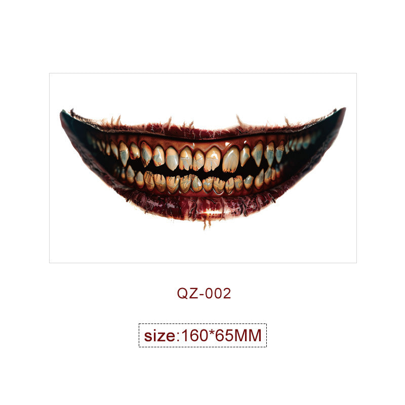 Halloween Mouth Special Effects Tattoo Stickers – Horror Fake Scars & Wound Makeup for Cosplay & Parties