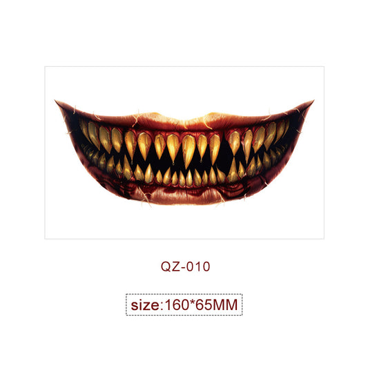 Halloween Mouth Special Effects Tattoo Stickers – Horror Fake Scars & Wound Makeup for Cosplay & Parties