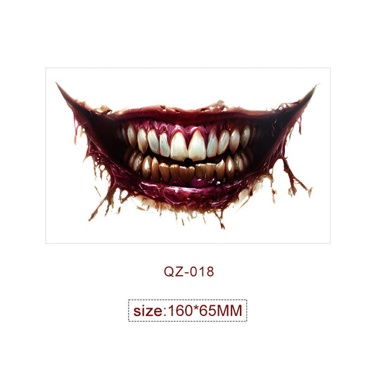 Halloween Mouth Special Effects Tattoo Stickers – Horror Fake Scars & Wound Makeup for Cosplay & Parties
