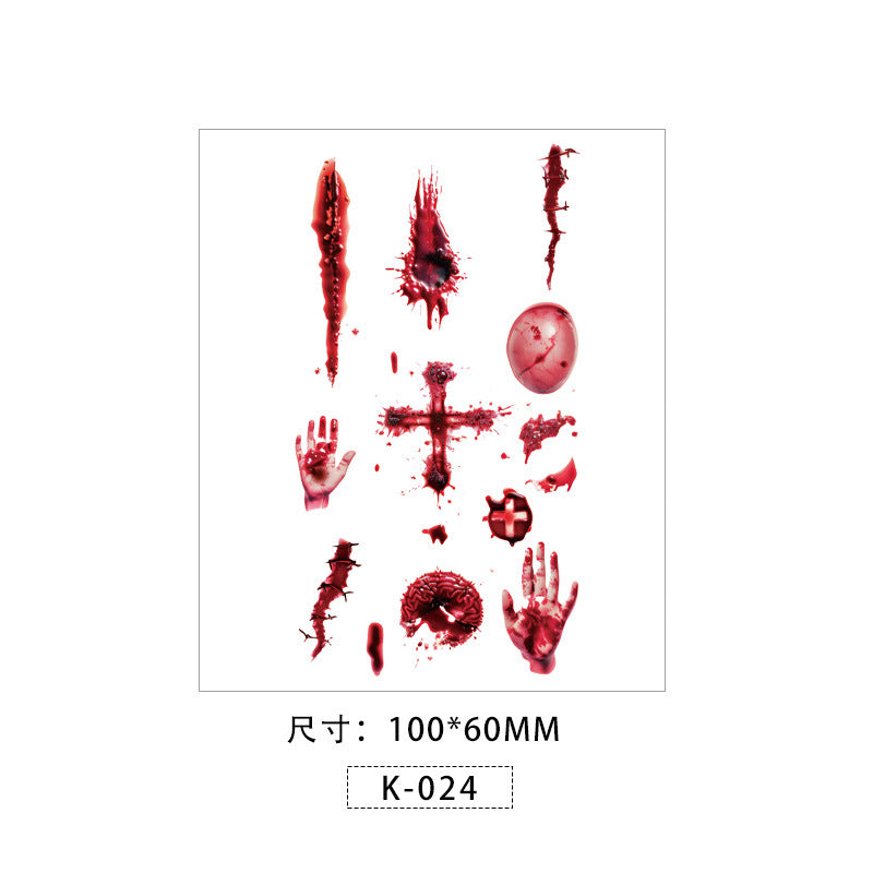 Halloween Face Makeup Stickers – Scary Temporary Tattoos with Wounds & Horror Scar Effects