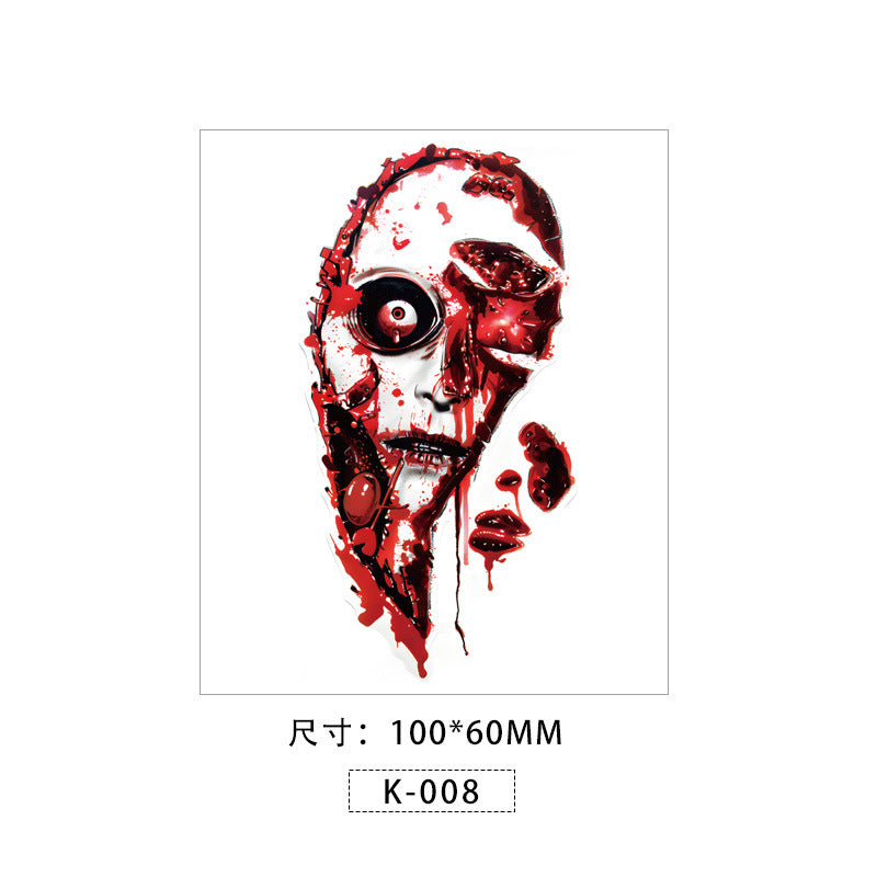 Halloween Face Makeup Stickers – Scary Temporary Tattoos with Wounds & Horror Scar Effects