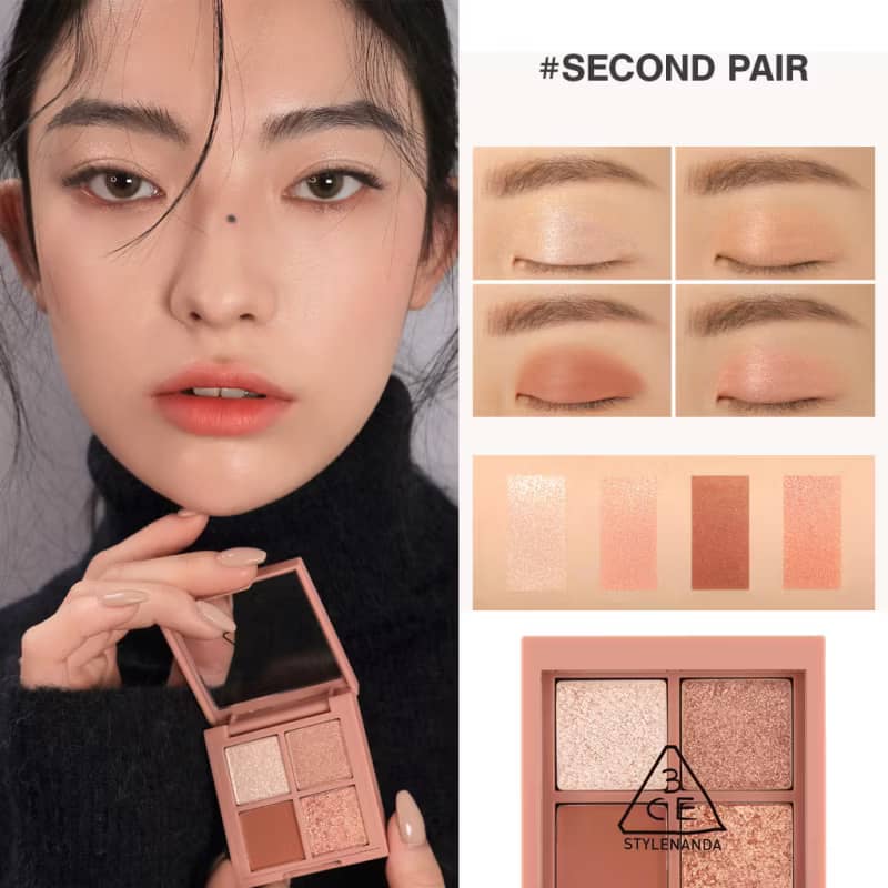 3CE Mini Multi Eye Color Palette, 4 blendable smooth texture, high pigment color pay-off, crease free natural look